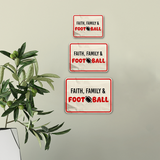Classic Framed Plus Faith, Family & Football Door or Wall Sign | Funny Home Decor