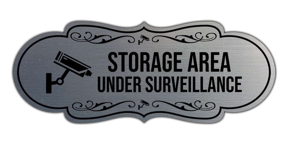 Signs ByLITA Designer Storage Area Under Surveillance Wall or Door Sign
