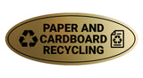 Signs ByLITA Oval Paper and cardboard recycling Sign - Laser-Engraved Lettering | Durable ABS Plastic | Vibrant Colors | Powerful Foam Tape