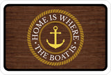 Classic Framed Plus Home is Where The Boat is Wall or Door Sign | Boat Decoration Signage