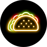 Circle Plus Taco Neon Graphic Style Wall or Door Sign | Live Streamer Gaming Themed Decoration