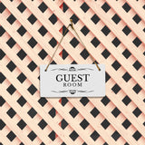Guest Room 5x10 Hanging Plus Wall or Door Sign | Rustic Twine | Range of Vibrant Decor Styles | Room Signs For Home and Business
