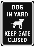 Signs ByLITA Portrait Round Dog in yard keep gate closed Sign - Laser-Engraved Lettering | Durable ABS Plastic | Vibrant Colors | Powerful Foam Tape