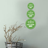 Circle Plus Close & Secure Gate Wall or Door Sign | Easy Installation | Business & Studio Signage