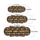 Designer Plus Gossip and Cafecito Door or Wall Sign | Funny Spanish Signs For Stores & Businesses