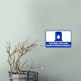 Classic Framed Plus Fresh Water Tank Levels Should Be Monitored Regularly Wall or Door Sign | RV Accessories
