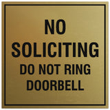 Signs ByLITA Square No Soliciting Do Not Ring Doorbell Sign - Easy Installation | Durable Material