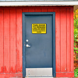 Classic Framed Plus This Door To Remain Unlocked During Business Hours Door or Wall Sign | Safety Signage