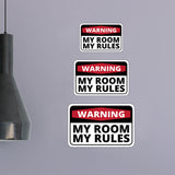 Classic Framed Plus Warning My Room My Rules Wall or Door Sign | Funny Naughty Decor