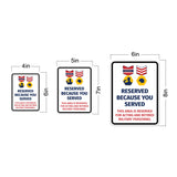 Portrait Round Plus Reserved Because You Served: This Area Is Reserved For Acting & Retired Military Personnel Door or Wall Sign Honor Veterans with Military Signs | US Pride | Veteran Gratitude and Discount Signs