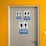 Portrait Round Plus Employee Restroom Wall or Door Sign | Office & Workspace Bathroom Signage