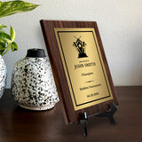 Biathlon Customizable Wooden Award Plaque | Easel Mount Option | Achievement and Recognition Personalizable Plaques | Sports Award