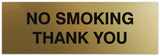 Signs ByLITA Basic No Smoking Thank You Sign - Laser-Engraved Lettering | Durable ABS Plastic | Vibrant Colors | Powerful Foam Tape