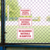 Classic Framed Plus No Hazardous Materials In Dumpster Door or Wall Sign | Health & Safety Signage