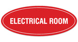 Signs ByLITA Oval Electrical Room Sign - Laser-Engraved Lettering | Durable ABS Plastic | Vibrant Colors | Powerful Foam Tape