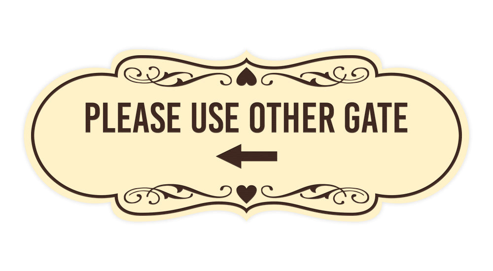 Signs ByLITA Designer Please Use Other Gate Left Arrow Wall or Door Sign