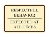 Signs ByLITA Classic Framed Respectful Behavior Expected at All Times Door or Wall Sign Durable ABS Plastic | Laser Engraved | Easy Installation | Courtroom