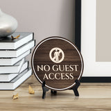 No Guest Access Circle Table Sign with Acrylic Stand (5x5") | Patron Guest Comfort and Safety Sign