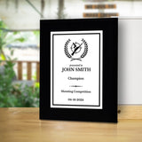 Shooting Customizable Black Frame Wooden Award Plaque | Easel Mount Option | Achievement and Recognition Personalizable Plaques