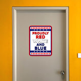 Classic Framed Plus Proudly Red, White, and Blue: American Home Door or Wall Sign | Easy Installation | Patriotic Stars and Stripes USA Pride Sign