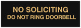 Signs ByLITA Basic No Soliciting do not ring doorbell Sign - Laser-Engraved Lettering | Durable ABS Plastic | Vibrant Colors | Powerful Foam Tape