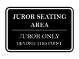 Signs ByLITA Classic Framed Juror Seating Area. Juror Only Beyond This Point Door or Wall Sign Durable ABS Plastic | Laser Engraved | Easy Installation | Courtroom