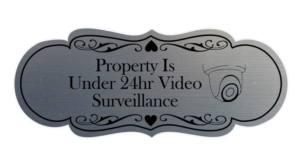 Signs ByLITA Designer Property Is Under 24hr Video Surveillance Wall or Door Sign