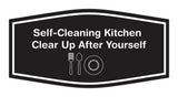 Signs ByLITA Fancy Self-Cleaning Kitchen Clear Up After Yourself Vector Sign - Kitchen Signs | Durable Material | Cleaning Reminder | Easy Installation Wall or Door Sign