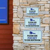Classic Framed Plus Please Ask For Key To Use Restroom Wall or Door Sign | Friendly Public Bathroom Signage