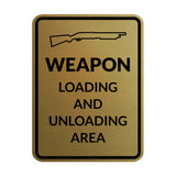 Signs ByLITA Portrait Round Weapon Loading And Unloading Area Door or Wall Sign | Gun Range Safety Warning Signs