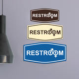 Fancy Restroom Wall or Door Sign, Unisex Symbols