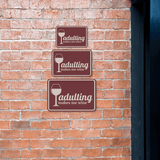 Classic Framed Plus Adulting Makes Me Wine Wall or Door Sign | Funny Home & Office Signage