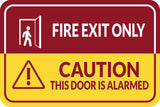 Classic Framed Plus Fire Exit Only Caution This Door Is Alarmed Wall or Door Sign | Health & Safety Warning Signage