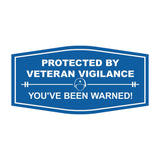 Signs ByLITA Fancy Protected by Veteran Vigilance: You've Been Warned! Easy Installation | Honor Veterans with Military Signs | US Pride | Businesses and Homes Wall or Door Sign