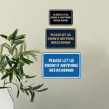 Signs ByLITA Classic Framed Please Let Us Know If Anything Needs Repair Door or Wall Sign | Eco-Friendly Home Signs