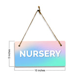 Nursery 5x10 Hanging Plus Wall or Door Sign | Rustic Twine | Range of Vibrant Decor Styles | Room Signs For Home and Business