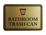 Signs ByLITA Classic Framed Bathroom Trash Can Vintage Bathroom Wall or Door Sign