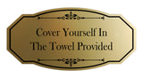 Signs ByLITA Victorian Cover Yourself In The Towel Provided Wall or Door Sign
