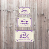 Classic Framed Plus Shhh... Baby Sleeping Please Don't Ring Doorbell Wall or Door Sign | Home Signage