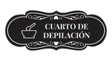 Signs ByLITA Designer Cuarto de Depilación Wall or Door Sign | Spanish Waxing Room Sign