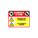 Classic Framed Plus No Dumping Or Fly Tipping Trespassers Will Be Prosecuted CCTV Cameras In Operation Door or Wall Sign