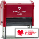 Vivid Stamp The gift of a cheerful spirit is a blessing from God Self-Inking Rubber Stamps
