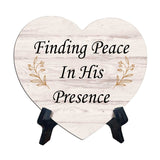 Reflective Religious Quote Signs Heart Table Sign with Acrylic Stand (6x5")