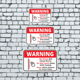 Classic Framed Plus Warning Hot Glass Will Cause Burns. Do Not Touch Glass Until Cooled. Never Allow Children To Touch Glass. Door or Wall Sign
