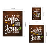 Designs ByLITA Coffee Gets Me Started Jesus Keeps Me Going, Wall Print Art | Funny Coffee Home & Office Decor (Unframed or Framed)