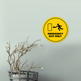 Circle Plus Emergency Exit Only Wall or Door Sign | Easy Installation | Office & Building Warning Signage