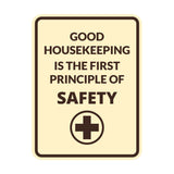 Signs ByLITA Portrait Round Good Housekeeping Is The First Principle Of Safety Door or Wall Sign Easy Installation | Health And Safety | Building And Danger Signs
