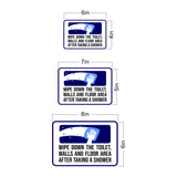 Classic Framed Plus Wipe Down The Toilet, Walls And Floor Area After Taking a Shower Wall or Door Sign | Restroom RV Accessories