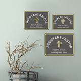 Classic Framed Plus Assistant Pastor – Faith In Action, Serving With Love Door or Wall Sign | Church and Place of Worship Signs