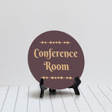 Conference Room Circle Table Sign with Acrylic Stand (5x5") | Office Décor